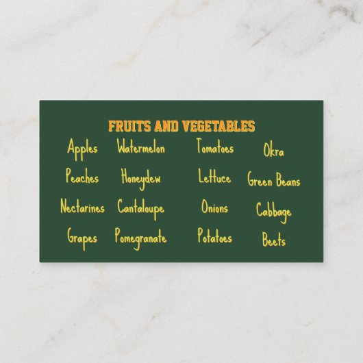 Visitekaartje van de boerenmarkt (Achterkant)