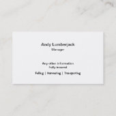 Visitekaartje van de boomoogst (Achterkant)