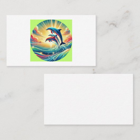 Visitekaartje van de bruisende oceaandolfijn (Voorkant / Achterkant)