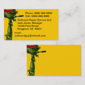 Visitekaartje van de buitenboordmotor voor de repa (Voorkant / Achterkant)