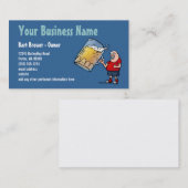 Visitekaartje van de Cartoon van bier - blauw (Voorkant / Achterkant)