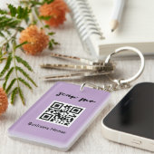 Visitekaartje van de Code van de lavender QR Uw Aa Sleutelhanger (Voorkant Rechts)