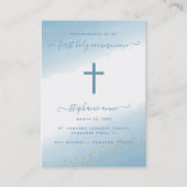 Visitekaartje van de Commune Cross Blue Waterverf (Voorkant)