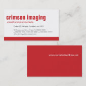 Visitekaartje van de Crimson van het Comité van de (Voorkant / Achterkant)