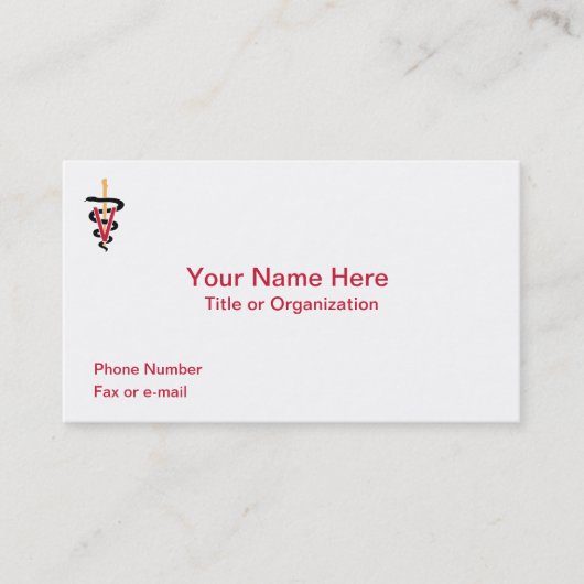 Visitekaartje van de dierenarts Caduceus (Voorkant)