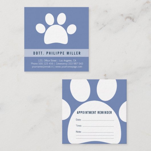 Visitekaartje van de diergeneeskunde afsprakenkaartje (Voorkant / Achterkant)