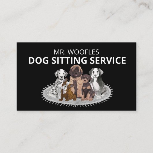 Visitekaartje van de Dog Pet Sitting Waterverf (Voorkant)