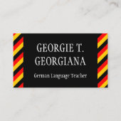 Visitekaartje van de Duitse taaldocent (Voorkant)