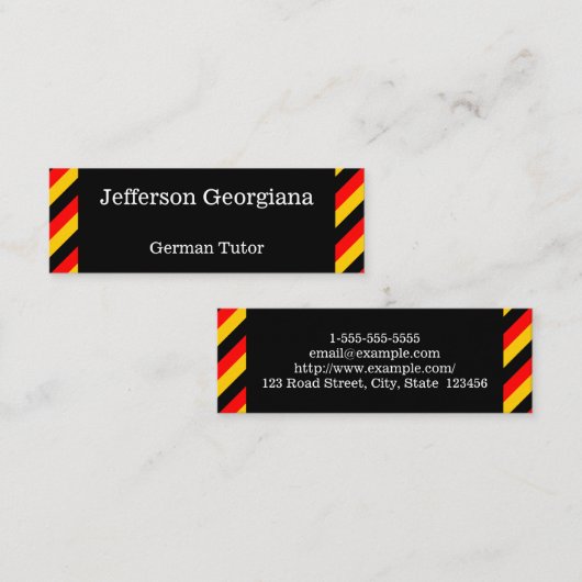 Visitekaartje van de Duitse taaldocent (Voorkant / Achterkant)