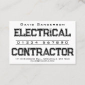 Visitekaartje van de elektrische aannemer (Achterkant)
