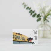 Visitekaartje van de Gele School Bus (Staand voorkant)
