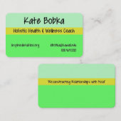 Visitekaartje van de gezondheidscoach (Voorkant / Achterkant)