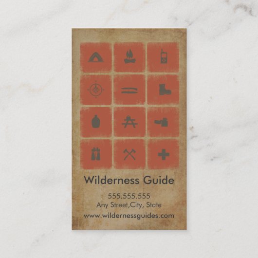 Visitekaartje van de Gids van de wildernis het (Voorkant)