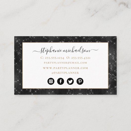 Visitekaartje van de Glitter-ballon van de partij (Achterkant)