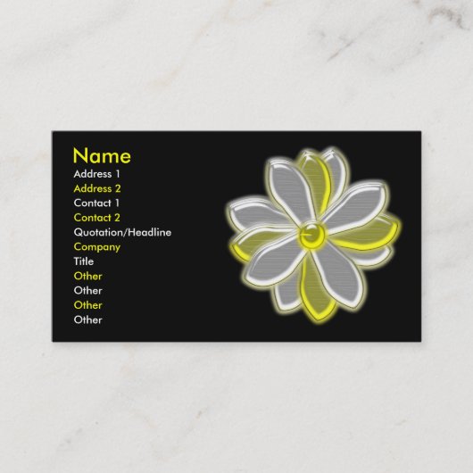  Visitekaartje van de gloeiende Daisy Flower (Voorkant)