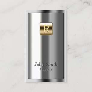 Visitekaartje van de goudmaffier met metalen Logo