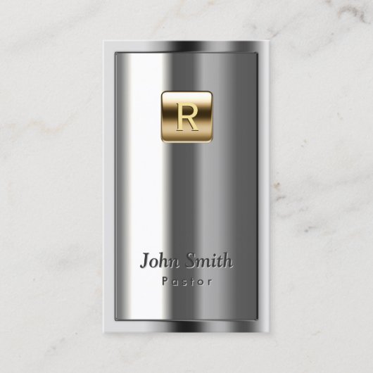 Visitekaartje van de goudmaffier met metalen Logo (Voorkant)