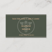 Visitekaartje van de groene kaduceus van de verple (Voorkant)