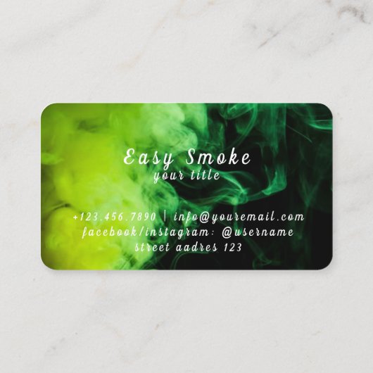 Visitekaartje van de groene-slakkleep (Achterkant)