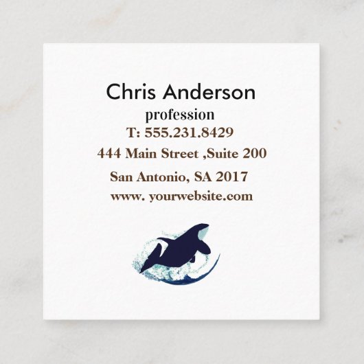 Visitekaartje van de grote walvis (Achterkant)