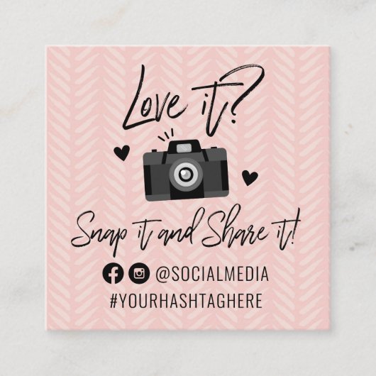 Visitekaartje van de Hashtag Square Social Media (Voorkant)