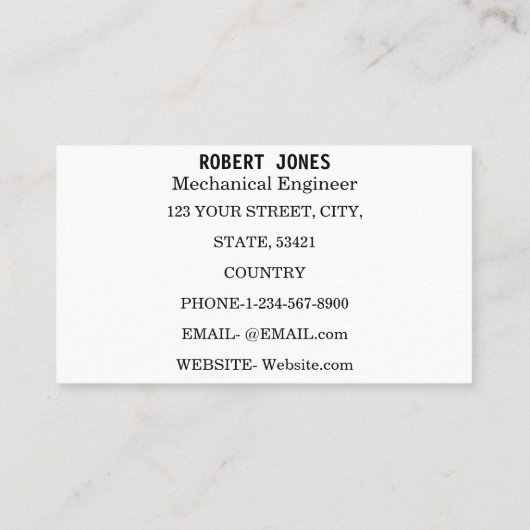 Visitekaartje van de hefboom (Achterkant)