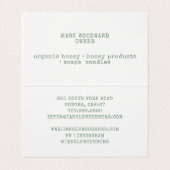 Visitekaartje van de "Honey Bee Floral Square" (Binnenkant ongevouwen)