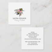 Visitekaartje van de "Honey Bee Floral Square" (Voorkant / Achterkant)