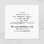 Visitekaartje van de "Honey Bee Floral Square" (Achterkant)