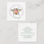 Visitekaartje van de "Honey Bee Floral Square" (Voorkant / Achterkant)