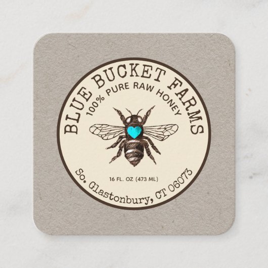 Visitekaartje van de honingbijenteelt Kraft Square (Voorkant)