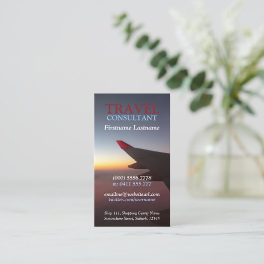 Visitekaartje van de horizon-reisvlucht (Staand voorkant)