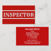 Visitekaartje van de inspecteur (Voorkant / Achterkant)