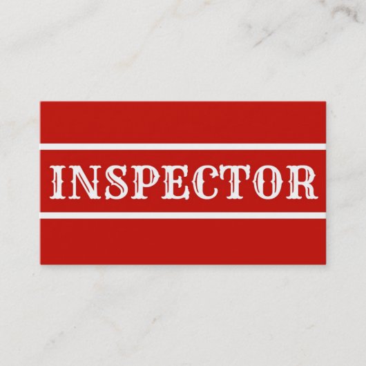 Visitekaartje van de inspecteur (Voorkant)