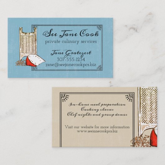 Visitekaartje van de kaasmakerkeuken (Voorkant / Achterkant)