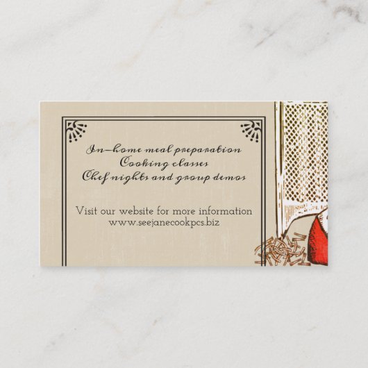 Visitekaartje van de kaasmakerkeuken (Achterkant)