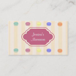 Visitekaartje van de kattekleurige Macarons Bakery