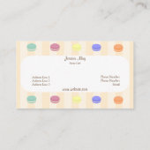 Visitekaartje van de kattekleurige Macarons Bakery (Achterkant)