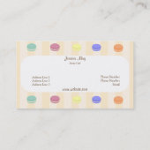 Visitekaartje van de kattekleurige Macarons Bakery (Achterkant)