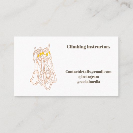 Visitekaartje van de kliminstructeur (Voorkant)