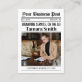 Visitekaartje van de krant, gecertificeerde mobiel contactkaartje (Voorkant)