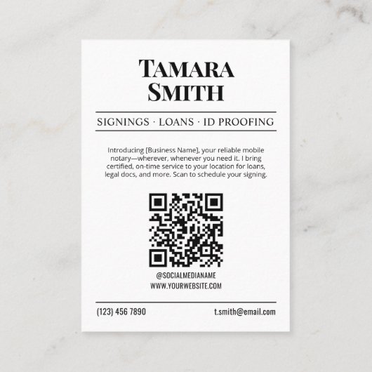 Visitekaartje van de krant, gecertificeerde mobiel contactkaartje (Achterkant)