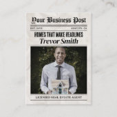 Visitekaartje van de krant, moderne makelaar contactkaartje (Voorkant)