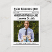 Visitekaartje van de krant, moderne makelaar contactkaartje (Voorkant)