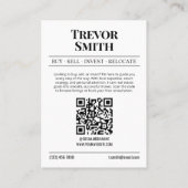 Visitekaartje van de krant, moderne makelaar contactkaartje (Achterkant)