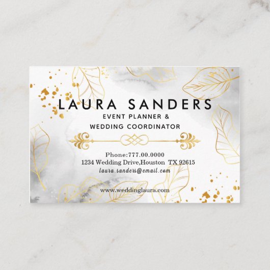 Visitekaartje van de legant Wedding and Event Plan (Achterkant)
