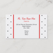 Visitekaartje van de leraar - Rode appel kleine po (Achterkant)