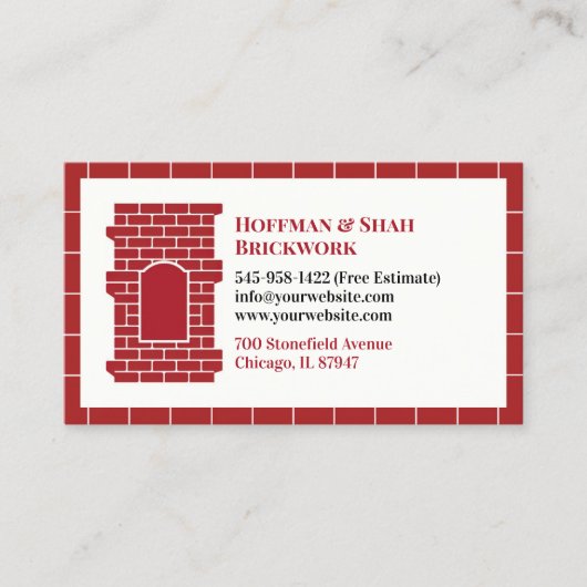 Visitekaartje van de metselschoorsteen (Voorkant)