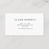 Visitekaartje van de moderne blauwbloemige bruilof (Achterkant)