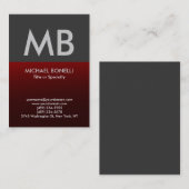 Visitekaartje van de moderne rode grijze trendy mo (Voorkant / Achterkant)